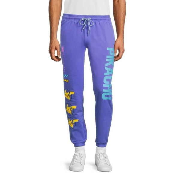Men’s Pokémon Pikachu purple sweatpants Large - Picture 1 of 11